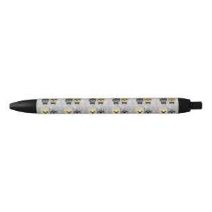 Stylo Noir Chiens de taureau français Herringbone Grey