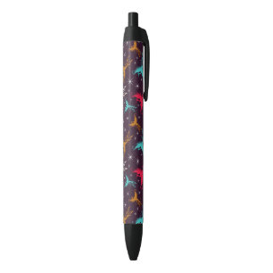 Stylo Noir Chiffre motif d'oiseaux de Phoenix
