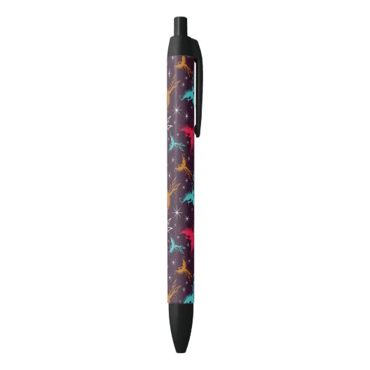 Stylo Noir Chiffre motif d'oiseaux de Phoenix (Bas (Vertical))