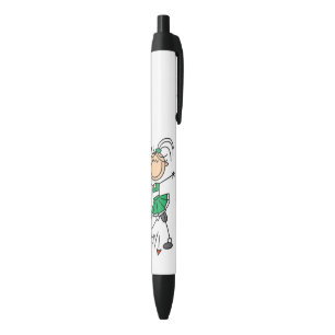 Stylo Noir Chiffre vert pom-pom girl de bâton