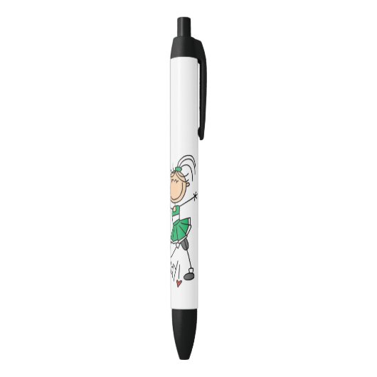 Stylo Noir Chiffre vert pom-pom girl de bâton (Bas (Vertical))