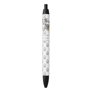 Stylo Noir Chihuahua au pelage long Merle Chocolat & Nom