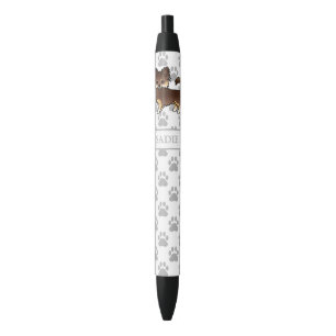 Stylo Noir Chihuahua Chien Longue Robe Chocolat Et Tan & Nom
