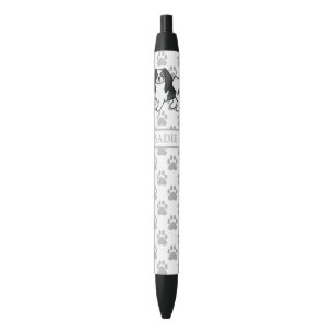 Stylo Noir Chin Japonais Tricolore Dessin Animé Chien & Nom