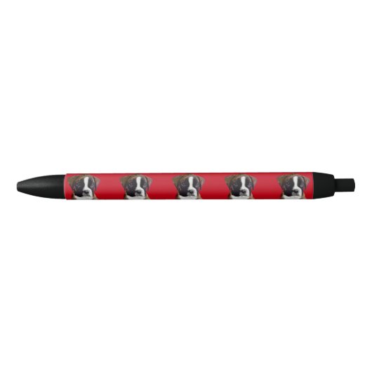 Stylo Noir Chiot de boxeur (Devant)