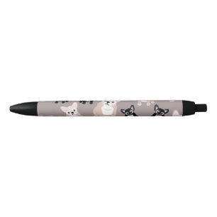 Stylo Noir Chiots mignons de bouledogue français