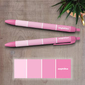 Stylo Noir Chips de peinture rose pâle avec nom personnalisé