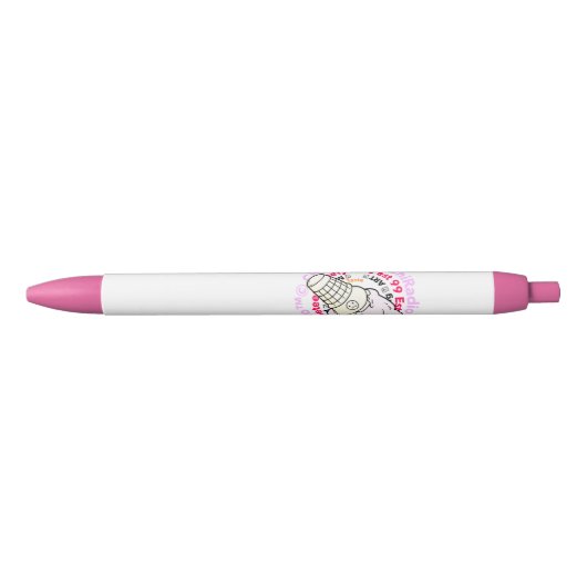 Stylo Noir ChiRadio LLC ™ IceCream LOGO rose PEN (Devant)