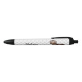 Stylo Noir Chocolat & Tan Dappage cheveux courts et nom (Haut)