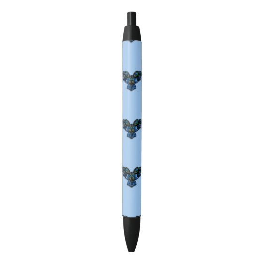 Stylo Noir Chouette bleue (devant Vertical)