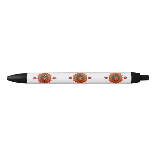 Stylo Noir Christmas Ladybug Red Green and White (Devant)