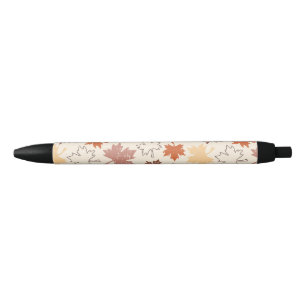 Stylo Noir Chute rouge brun érable couleurs terre feuille