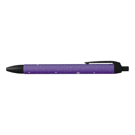 Stylo Noir Ciel d'étoile violet et or (Haut)