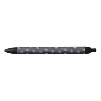Stylo Noir Ciel nocturne céleste avec lune et étoiles