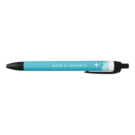 Stylo Noir Ciels conviviaux | Nom personnalisé (Bas)