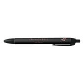 Stylo Noir Ciseaux en or rose et peigne noir (Bas)