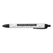 Stylo Noir Ciseaux et coiffeur de motif de peignes (Bas)