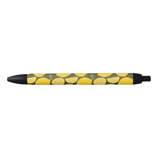 Stylo Noir Citron Jaune Moderne Amusant mignon (Devant)