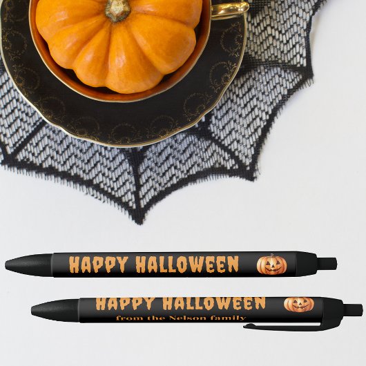 Stylo Noir Citrouille Halloween Joyeux traitement Halloween S