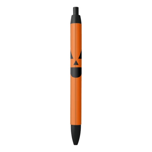 Stylo Noir Citrouille orange d'Halloween Jack O'Lantern (devant Vertical)