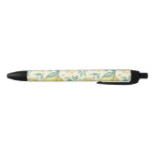 Stylo Noir Citrus de citron moderne jaune d'été Personnalisé (Bas)