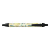 Stylo Noir Citrus de citron moderne jaune d'été Personnalisé (Dos)