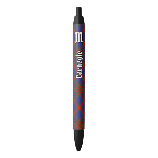 Stylo Noir Clan Carnegie Tartan (devant Vertical)