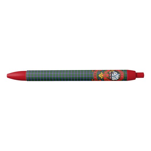 Stylo Noir Clan Galbraith Stylan Tartan avec crête (Devant)