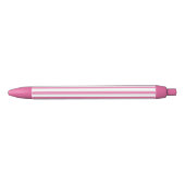 Stylo Noir Classic Cute Chic rose et blanc rayé (Devant)