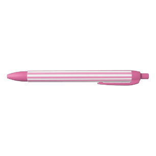 Stylo Noir Classic Cute Chic rose et blanc rayé