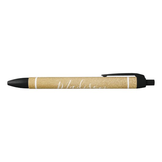 Stylo Noir Classy Classy Golden Custom Name (Haut)