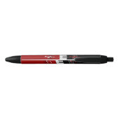Stylo Noir Clés et notes de piano noir rouge élégant (Dos)