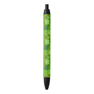 Stylo Noir Clovers verts, Lucky Clovers, Saint Patrick's Day