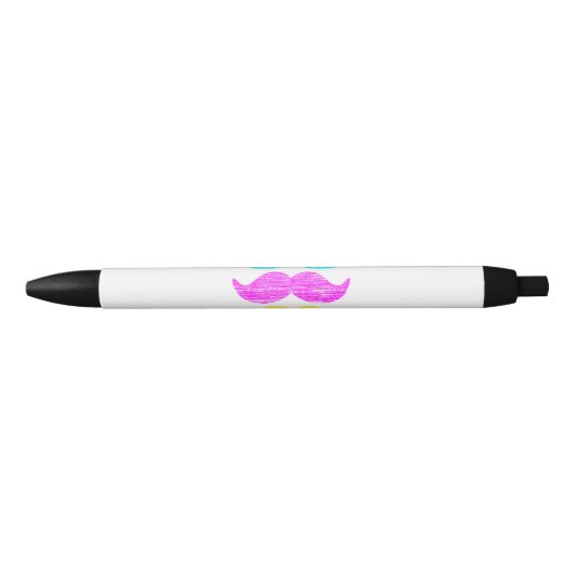 Stylo Noir CMY Mustaches (style presse-lettres) (Devant)