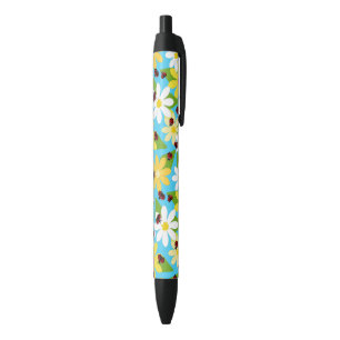 Stylo Noir Coccinelle Rouge Coléoptère Insecte Amant Cœurs No