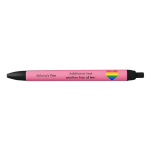 Stylo Noir Coeur de fierté LGBT