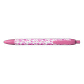 Stylo Noir Coeurs Confetti rose (Dos)