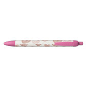 Stylo Noir Cœurs d'amour de crème rosée (Dos)