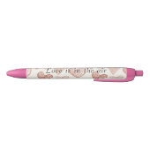 Stylo Noir Cœurs d'amour de crème rosée (Bas)