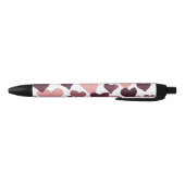 Stylo Noir Coeurs d'aquarelle de la Saint-Valentin - rose fon (Bas)