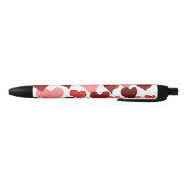 Stylo Noir Coeurs d'aquarelle de la Saint-Valentin - rouge (Bas)