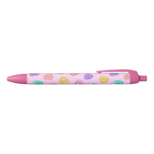 Stylo Noir Coeurs de bonbons (Haut)