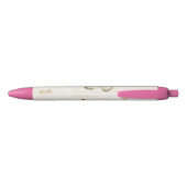 Stylo Noir Cœurs de crème Papillons de Noël (Dos)