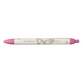 Stylo Noir Cœurs de crème Papillons de Noël (Devant)