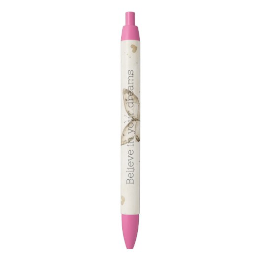 Stylo Noir Cœurs de crème Papillons de Noël (devant Vertical)