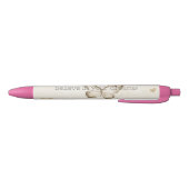 Stylo Noir Cœurs de crème Papillons de Noël (Bas)
