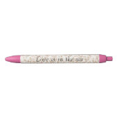 Stylo Noir Cœurs de crème rose Amour (Devant)