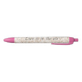 Stylo Noir Cœurs de crème rose Amour (Bas)