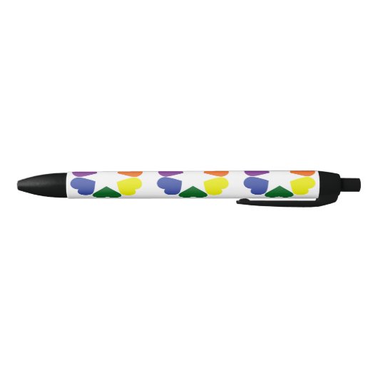 Stylo Noir Coeurs de fierté LGBT (Bas)