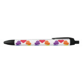 Stylo Noir Coeurs de fierté LGBT (Haut)